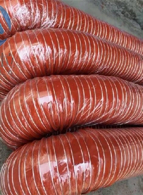 红色硅胶风管 耐高温排风管 热风管 硅胶布管25mm/32/43/51/63/75