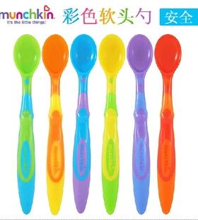 美国Munchkin麦肯奇/麦肯齐 婴儿彩色长柄软头小勺
