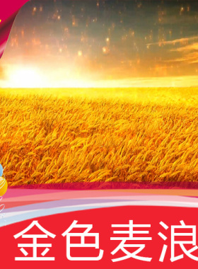 金色麦浪 麦田 小麦 丰收 秋天 舞台背景 节目演出 LED视频素材