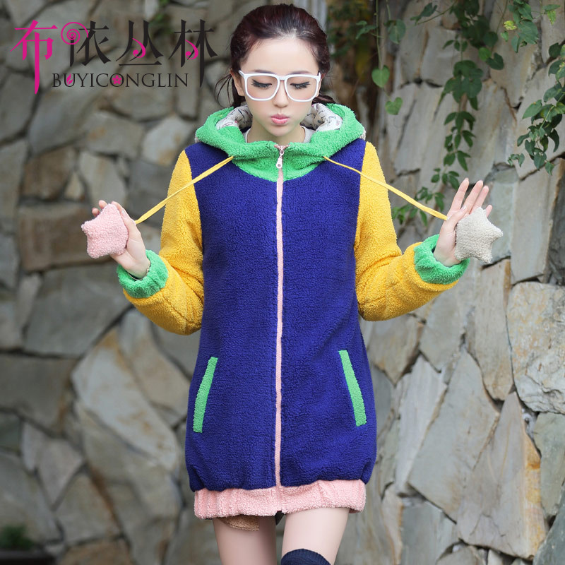 Buyi Jungle 2019 Winter clothes Plush coat Dirndl Middle and high school student Sweater Plush thickening Hooded coatin the Women's clothing/Boutique , Sweater/Fleece  category - from Buy2taobao.com to provide professional Taobao agent buy service