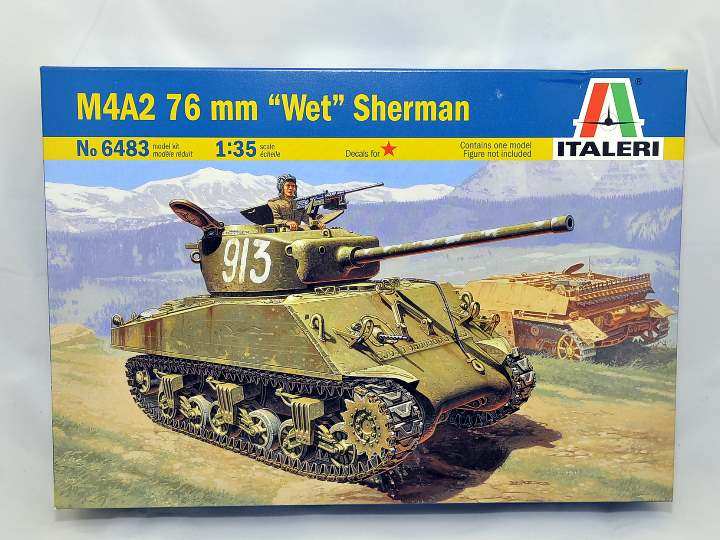 意大利italeri 伊達雷利6483 1/35 美军m4a2 76mm炮谢尔曼坦克