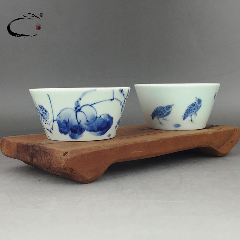 贵和祥老款茶杯  景德镇手工拉胚手绘品茗杯陶瓷单杯大容量茶盏