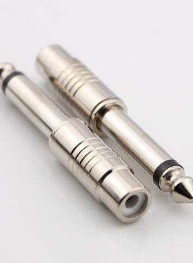 6.5插头转莲花母口AV座 音频转接头6.5转RCA母 调频台话筒6.35mm