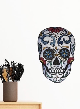 花藤蔓灰色骷髅头墙贴纸教室宿舍背景墙卧室装饰画可移除贴画