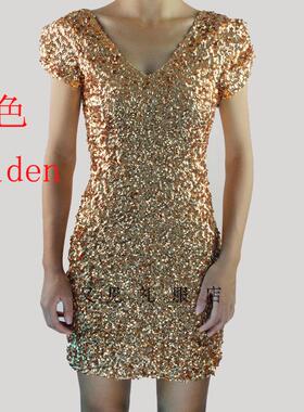 亮片连衣裙nobody酒吧演出服夜店包臀歌手V服表演服女年会舞台服