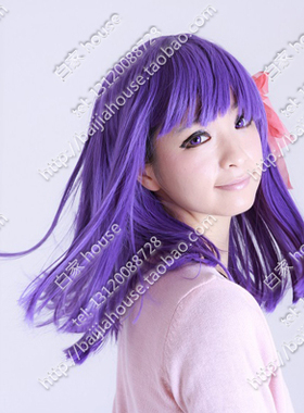 fate stay night 幼年 间桐樱 银魂gintama散发 紫色cosplay假发
