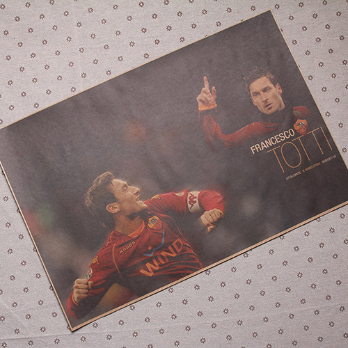 托蒂海报Totti罗马王子意大利国家队球星足球俱乐部装饰画定制