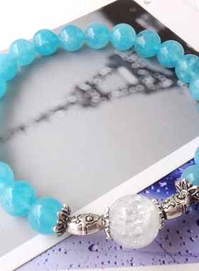 天然白色水晶手链包邮