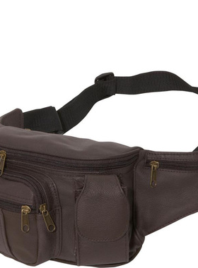 Amerileather男士包拉链腰包纯色小号包邮正品CT39-238075