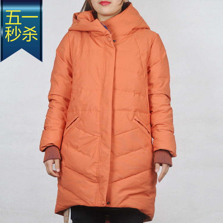 2015 阿达尼休闲女装 棉麻风 长款羽绒服 5DY006