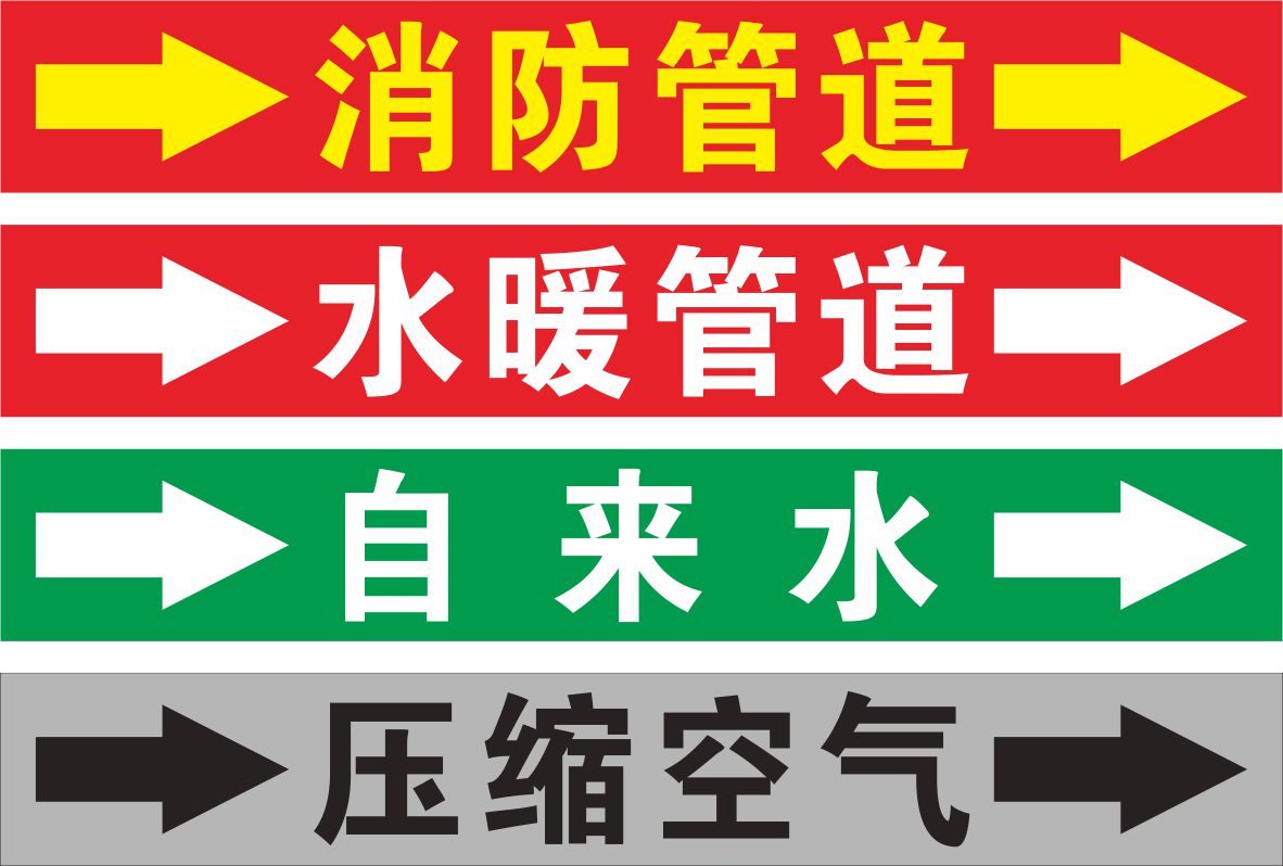 订消防管道标识贴 消防喷淋管道不干胶标签