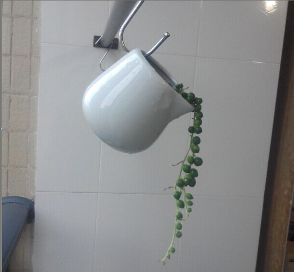 5元促销时尚简约创意新颖可悬挂水滴形陶瓷多肉植物花盆/盆景