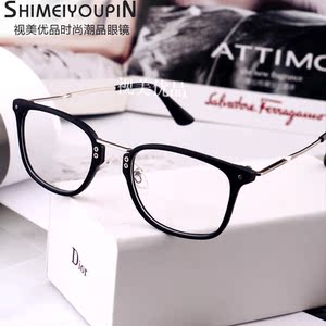 潮款复古眼镜框男女平光镜可配近视眼镜架装饰平面镜大框韩版眼镜