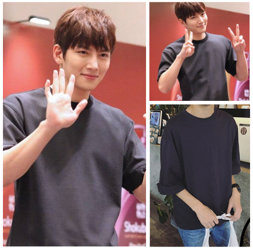 旋风少女3池昌旭若白同款短袖t恤纯色圆领五分袖T恤宽松版港风T恤在类目 男装, T恤中 - 来自Buy2taobao.com提供专业的淘宝代购服务