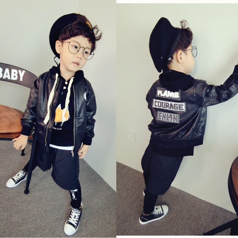 Blouson pour garcon en cuir - Ref 2159260 Image 1