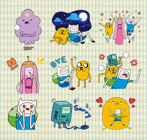 line 可爱《探险活宝》Adventure Time 自制手帐周边贴纸 40枚入