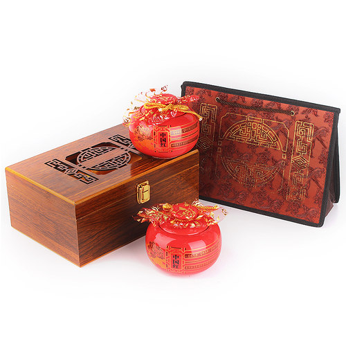 定制logo，茶叶罐礼盒大红袍小花窗中国红通用款西湖龙井厂家直销 - 封面