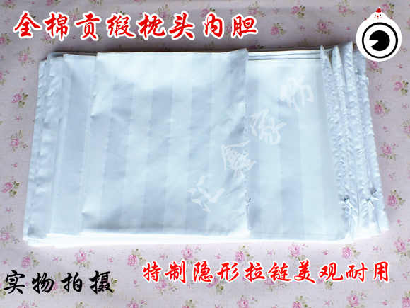 拉链纯棉枕头内胆枕芯套成人儿童