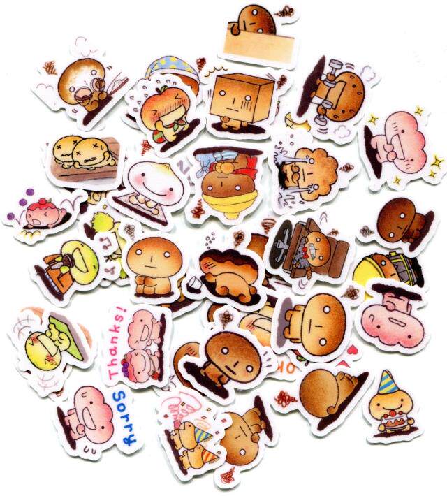 line表情贴纸 烤焦面包 自制手帐相册装饰防水贴纸 40张 z 318