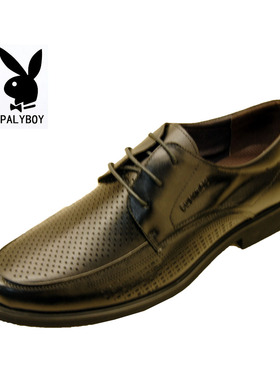 花花公子男鞋夏季新款商务休闲打孔镂空男凉鞋真皮洞洞鞋子325179