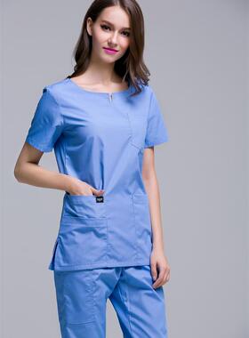 欧美护士服男女医生短袖分体套装秋冬手术室美容口腔医院洗手衣