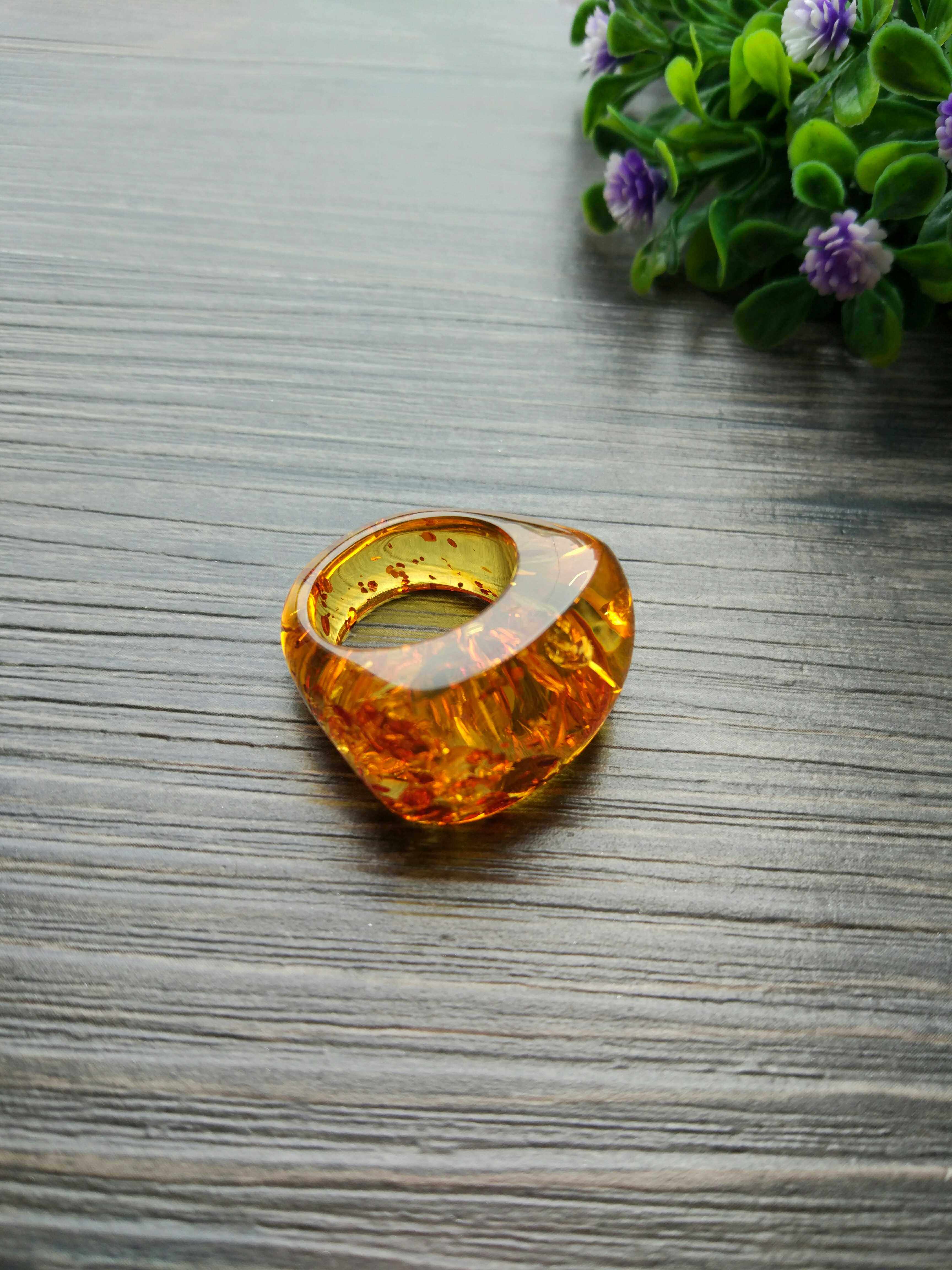 【寂寞五岁】花珀整料指环