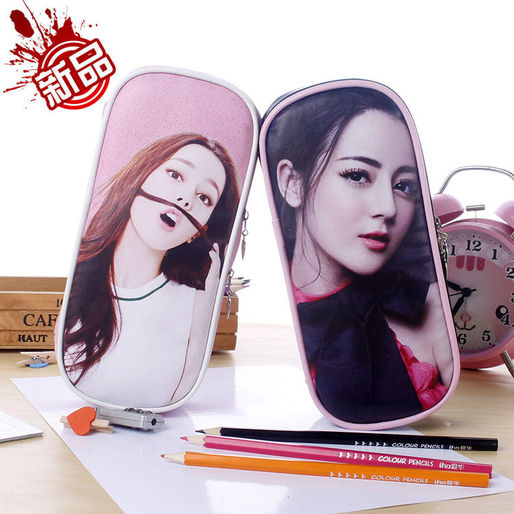 包邮迪丽热巴多功能笔袋女带密码锁大容量简约