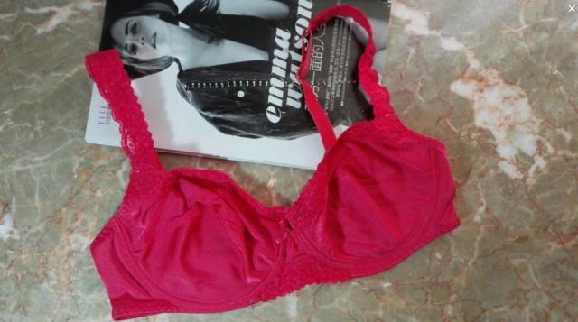 超薄文胸红色带钢托75c90d内衣