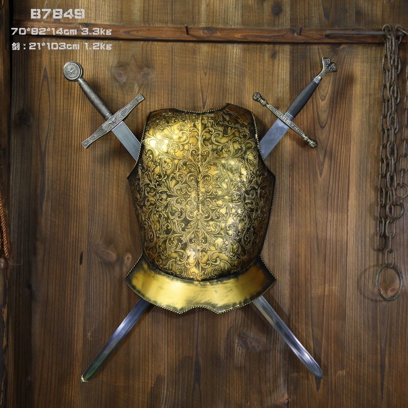 仿古欧式酒吧工艺装饰品手工铁艺挂饰中世纪盔甲武士头盔原创新品