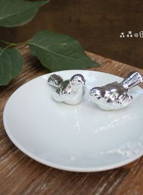 陶瓷情侣电镀收纳盘摆件家居装饰