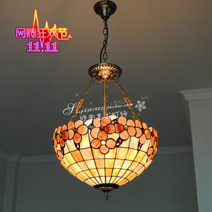 16寸富贵花贝壳吊灯绿色环保灯欧式灯书房灯卧室灯宾馆酒店咖啡厅