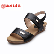 Spider King classic fashion pieces female Velcro sandal wedges shoes low heel leather women shoes