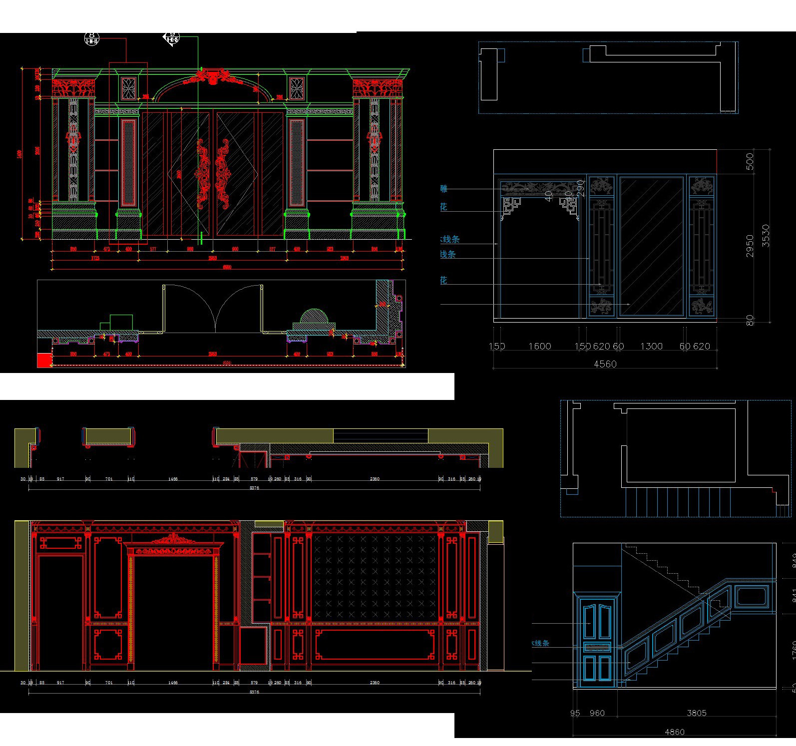 实木护板墙展厅石材展厅 实木饰面 石材板墙 施工图cad 3套,商务/设计服务,设计素材/源文件,淘宝优惠券,粉丝福利购,淘宝优惠卷