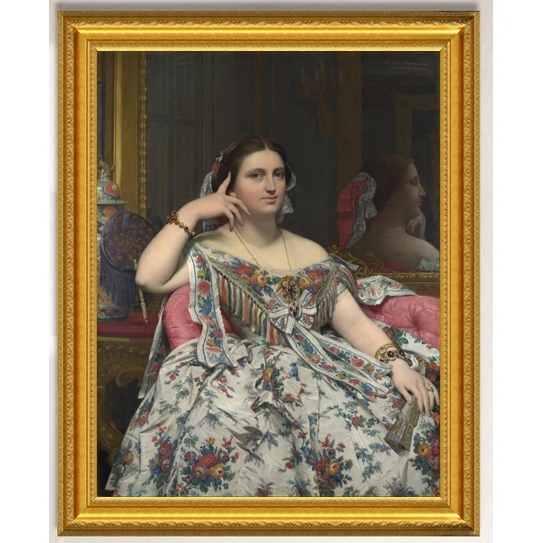 油画客厅装饰画壁画挂画欧式墙画新古典安格尔静坐穆瓦特雪耶夫人