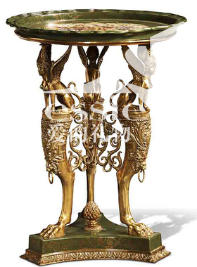 陶瓷配铜古典混搭装饰角几