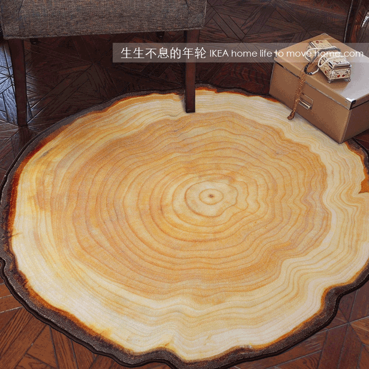 现代风年轮卧室圆形地毯电脑椅垫吊篮垫地毯圆地毯薄水洗客厅地毯在类目 居家布艺, 地毯中 - 来自Buy2taobao.com提供专业的淘宝代购服务