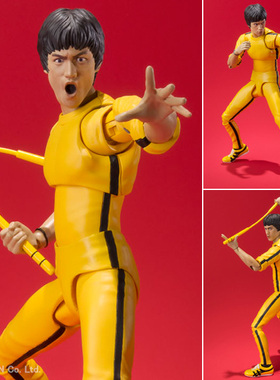 【孩仕宝】玩具模型 SHF 李小龙 黄色运动衫 可动 人偶 万代 正版