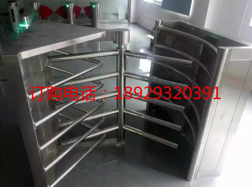 手动单向旋转门车站出口专用单向转闸半高不锈钢转闸只出不进闸机