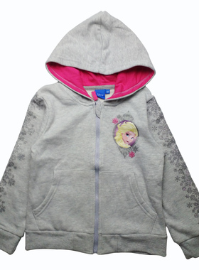 乐天BABY*Disney*6-10岁女童灰色棉绒加厚开衫休闲外套5231515