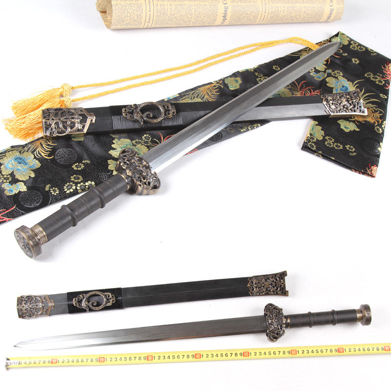 百兵堂 汉代龙剑 八面流水纹花纹钢龙泉百兵堂宝剑送礼收藏未开刃