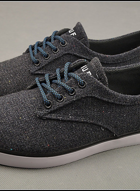 外贸原单正品huf灰色帆布鞋简洁男鞋休闲鞋低帮鞋大码鞋46码47码