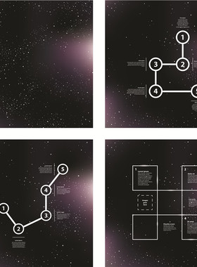 A1835矢量星空背景星座风格信息图图表模板 AI设计素材