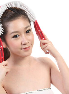 包邮达贺头部按摩器脑轻松穴位刺激头皮酒红色醒脑5758