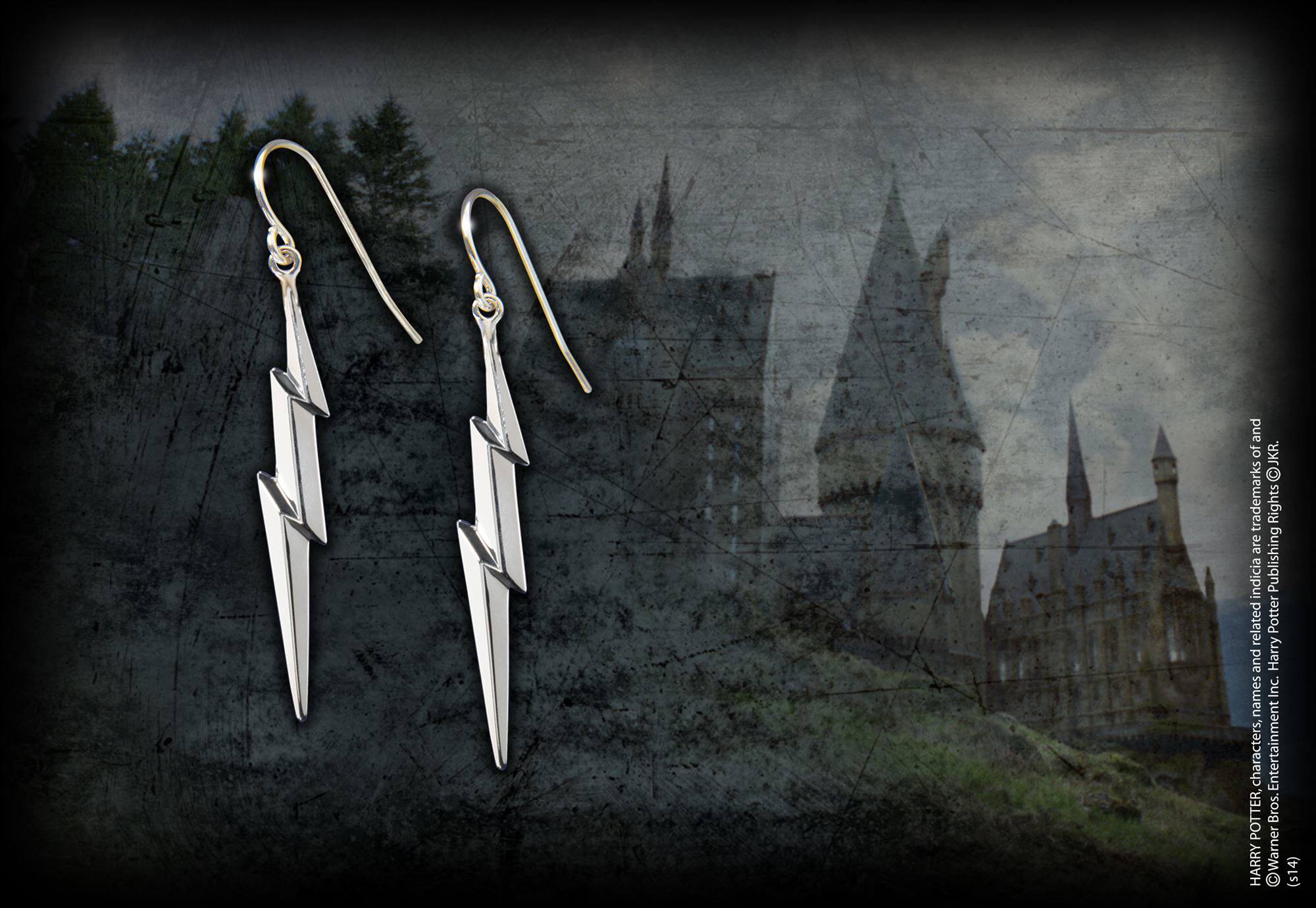 正版美国代购联名哈利波特周边harry potter闪电吊坠纯银耳环耳钉