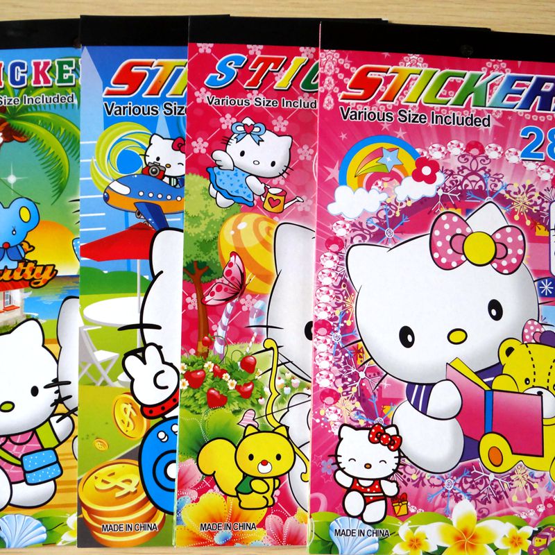 贴纸本1本6张hello kitty猫卡通贴儿童粘贴纸女童KT猫平面贴画本图片