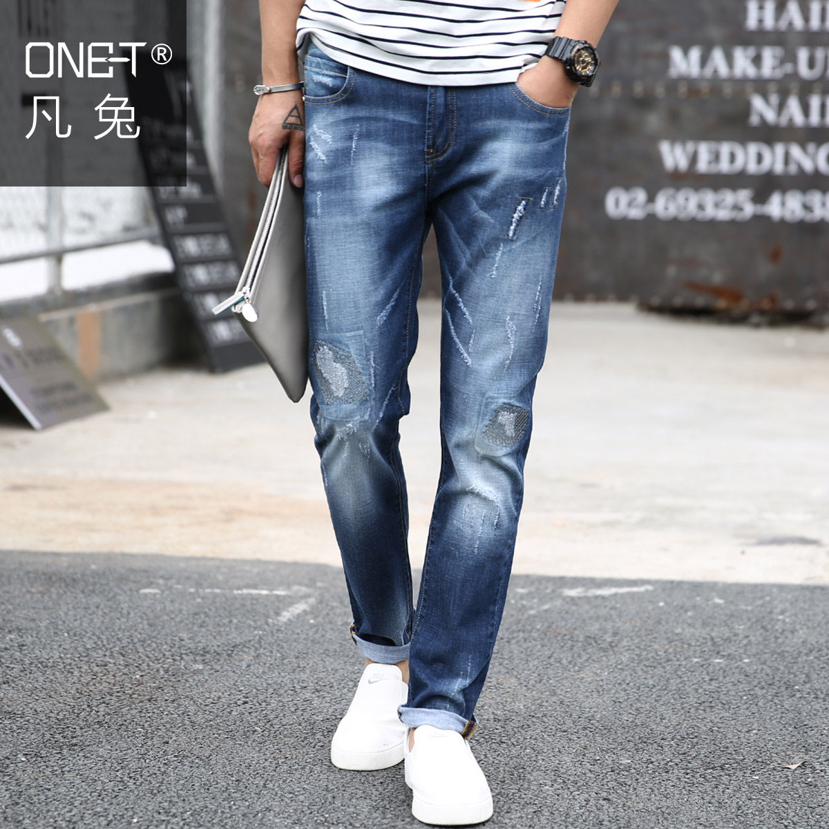 Jeans pour jeunesse ONET en coton pour automne - Ref 1483143 Image 1