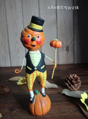 美式乡村风石膏做旧万圣节装饰品