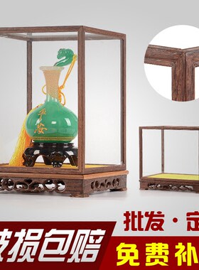 定制佛像观音展示宝笼玻璃罩木雕