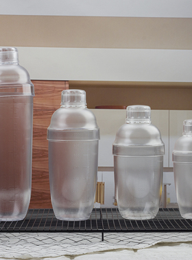 350 530ml透明PC塑料雪克壶 鸡尾调酒器 冷饮奶茶果汁摇壶 带刻度