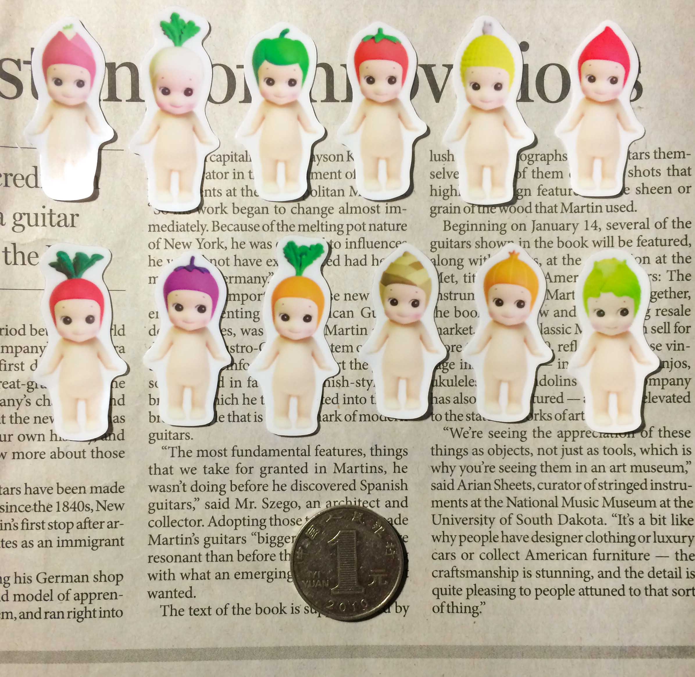 sonny angel 蔬菜系列天使娃娃 自制手帐周边贴纸 12枚入